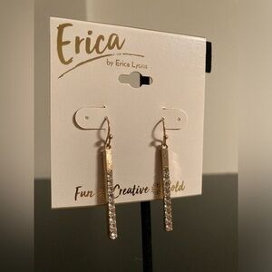 Erica gold tone and rhinestone earrings